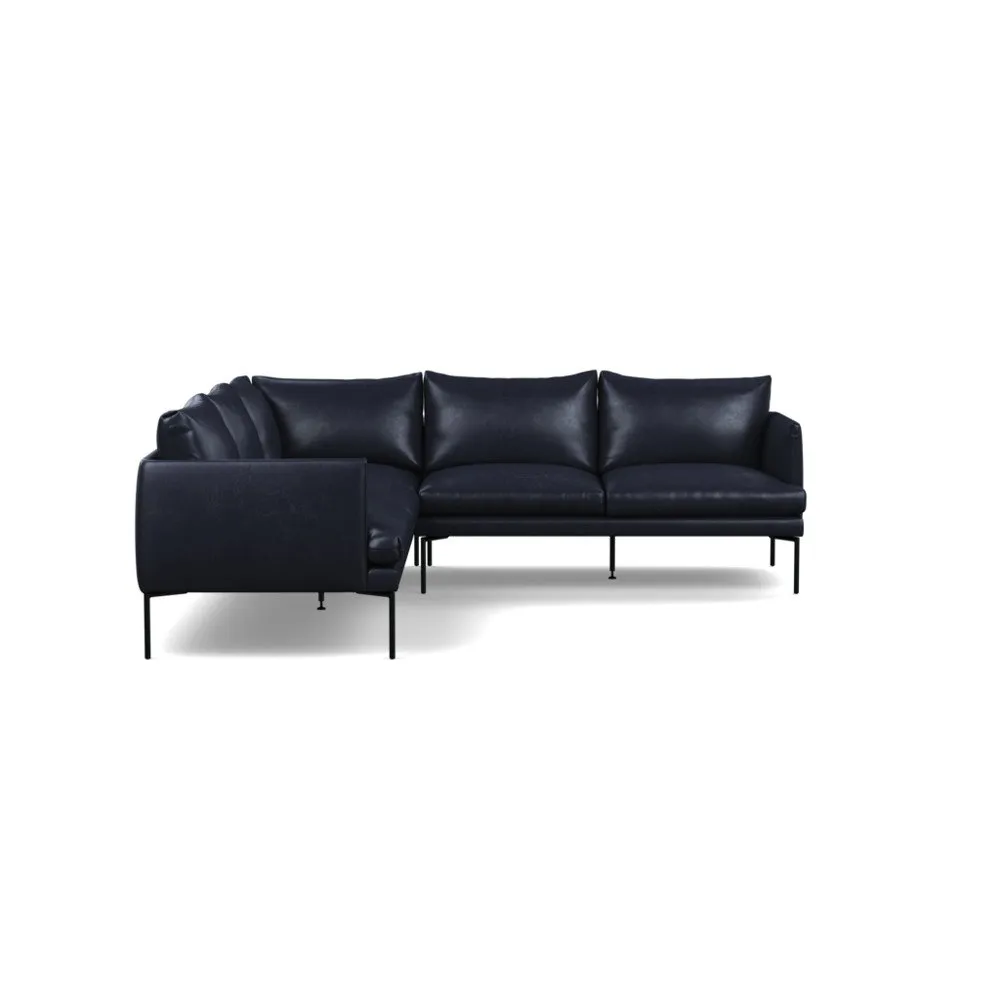 Heal's Matera Large Corner Sofa Leather Stonewash Black 263 1