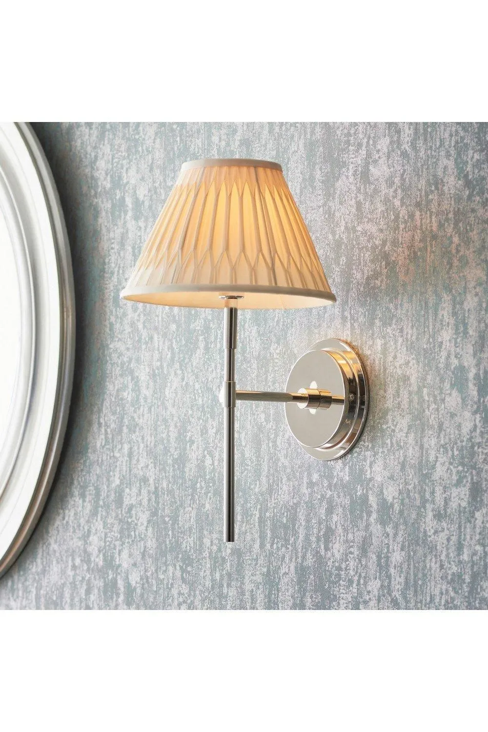Netlighting Rennes Fitting Only Wall Lamp Bright Nickel Plate in Grey 4