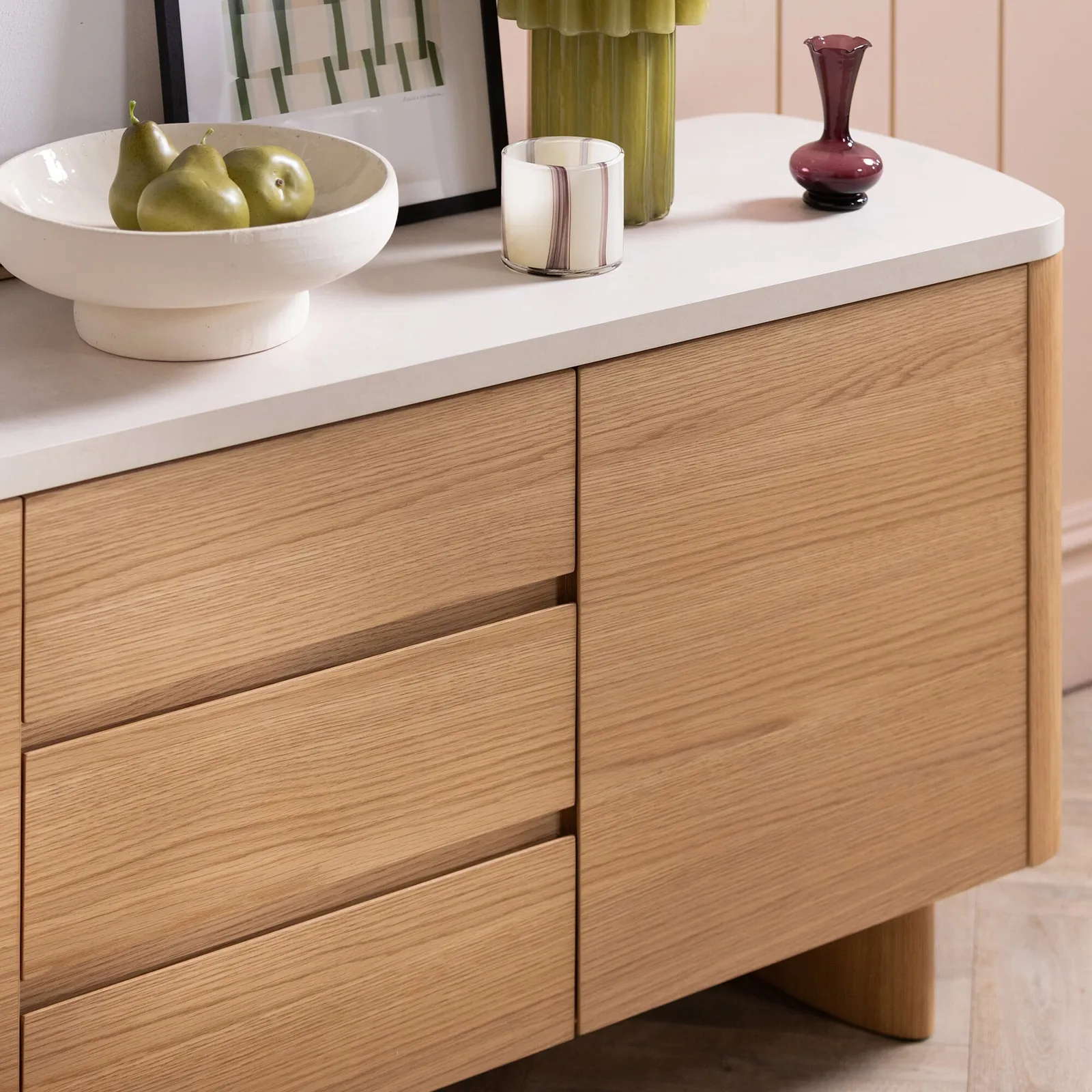 Soma Curved Sideboard, Neutral Wood | Barker & Stonehouse 3