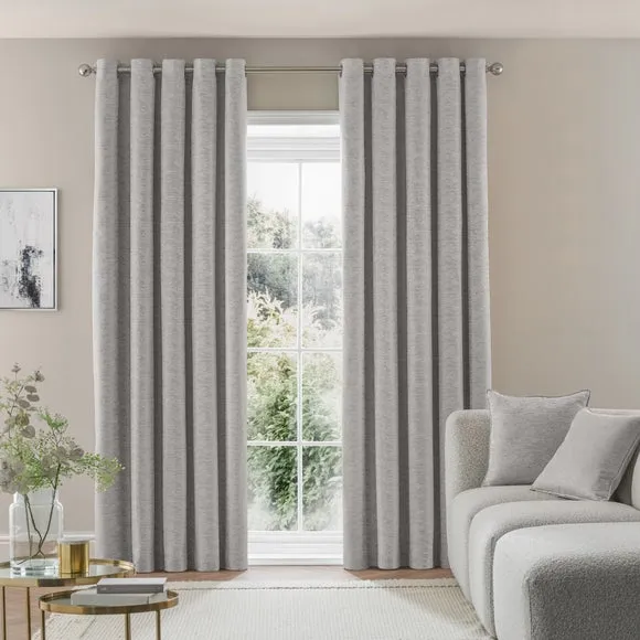 Abstract Texture Blackout Eyelet Curtains 2