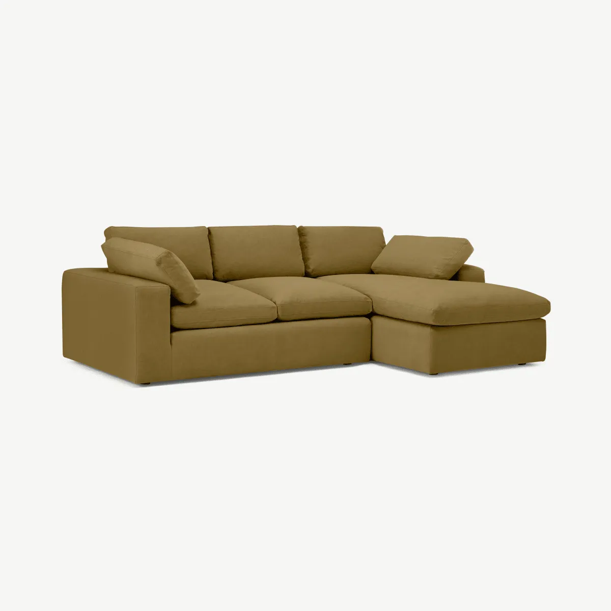 Samona Right Hand Facing Chaise End Sofa, Latte Cotton & Linen Mix
