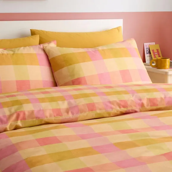 Fusion Block Check Polycotton Duvet Cover & Pillowcase Set 3