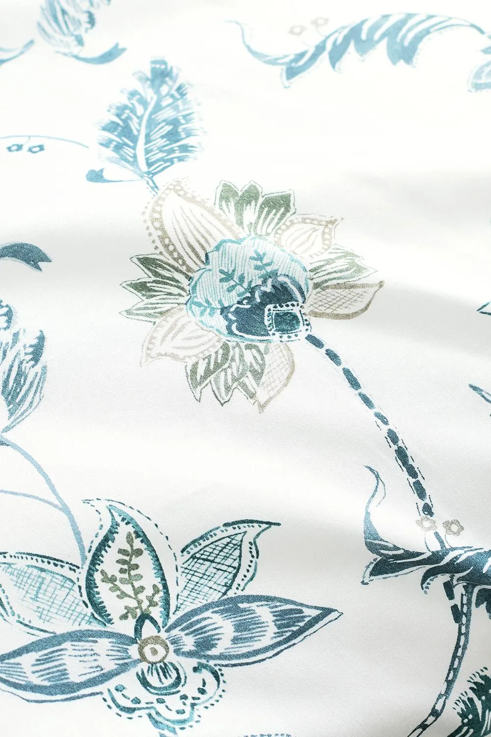 CHRISTY 'Bramley' Spring Floral Cotton Sateen Duvet Cover Set in Blue 4