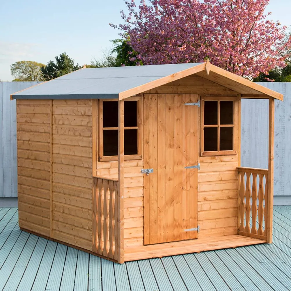 Shires Casita + Verandah Tongue & Groove Garden Shed Workshop Approx 7x9 ft in Brown 4