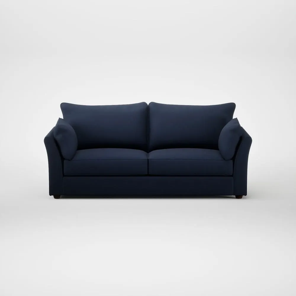 Heal's Tailor 4 Seater Sofa Smart Cotton Linen Indigo Walnut Stained Feet 1