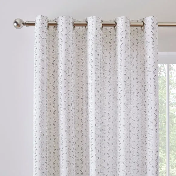 Ditsy Stripe Blackout Eyelet Curtains 1
