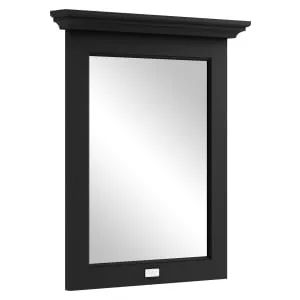 Bayswater Matt Black Flat Bathroom Mirror - 600mm