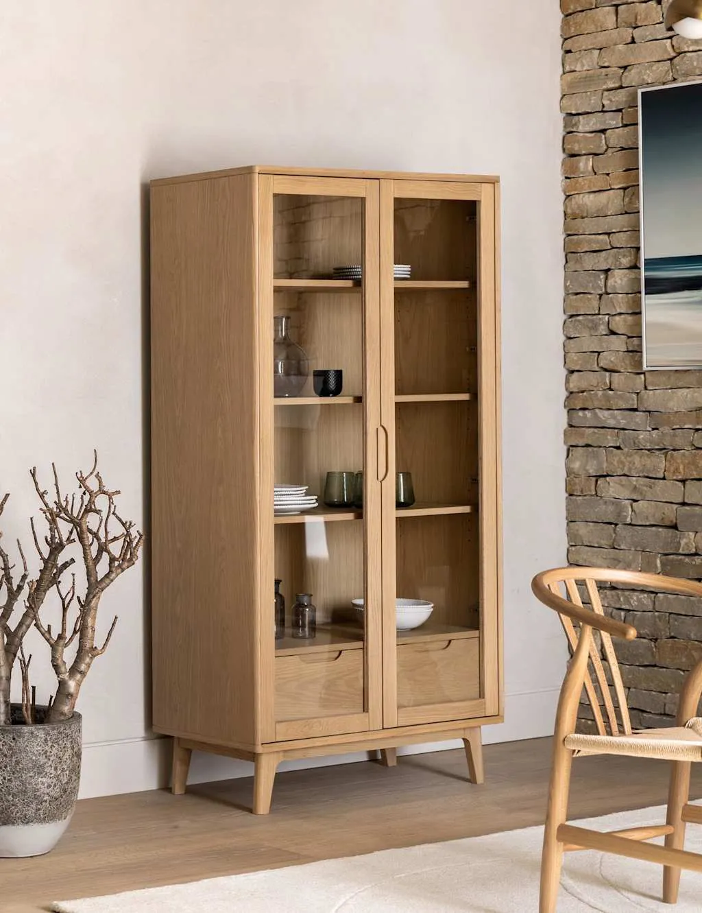 Gallery Direct Nord Display Cabinet Oak