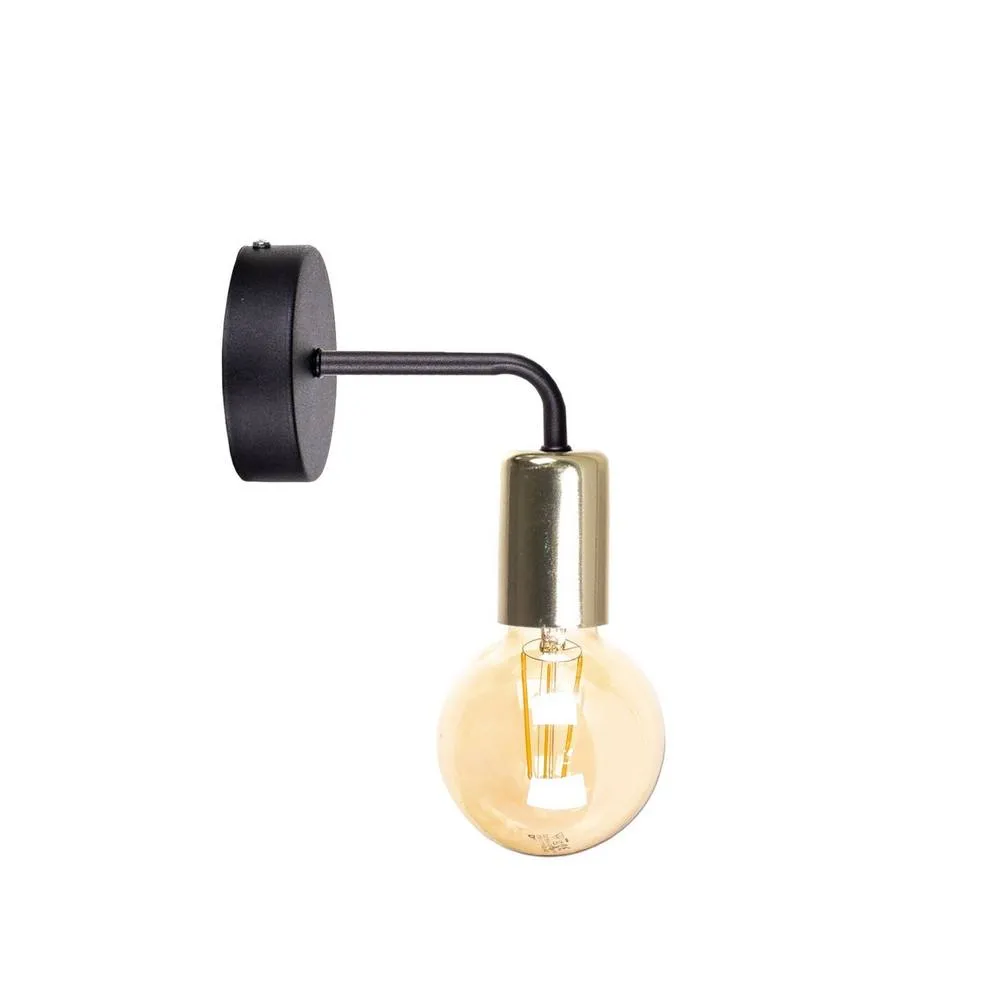 Netlighting Nixon Wall Lamp Black Gold 16cm 1x E27