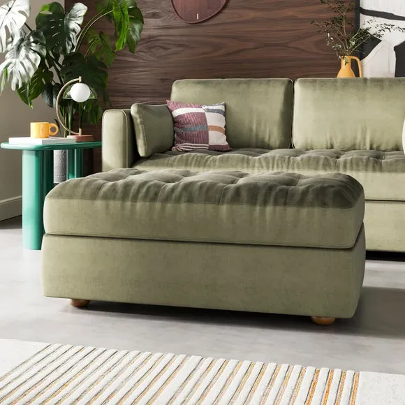 Zoe II Velvet Storage Footstool 1