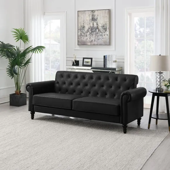 Greta Faux Leather 3 Seater Sofa 2