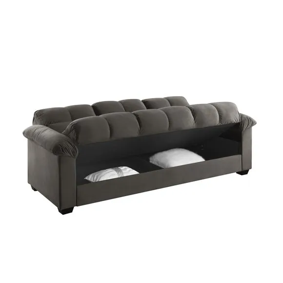Margo Velvet with Storage Double Sofa Bed 4
