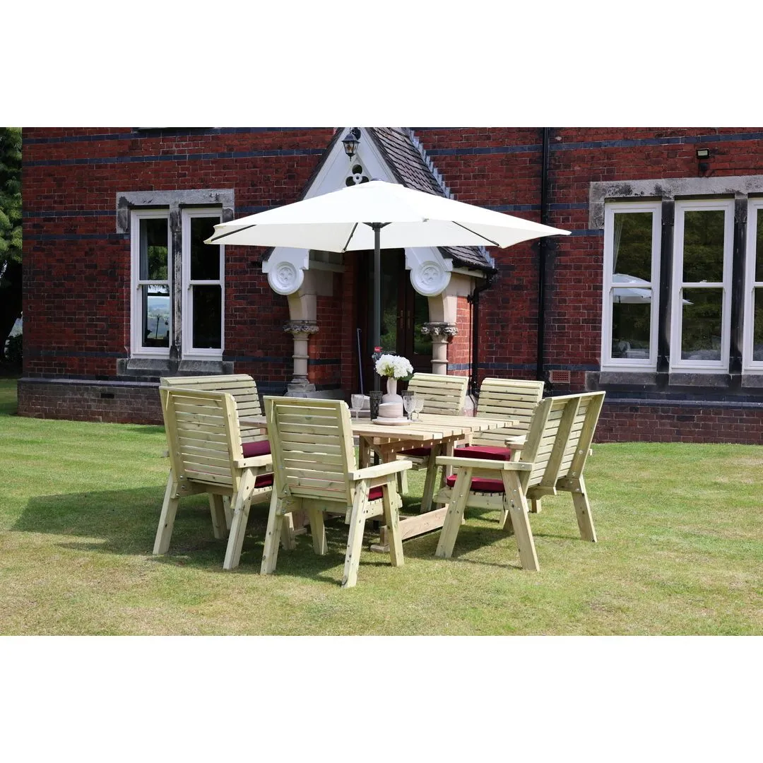 Churnet Valley Garden Furniture Ltd Ergo 8 Seat Dining Set - Min. Assembly Required - Set of Cushions Inc in Brown 4