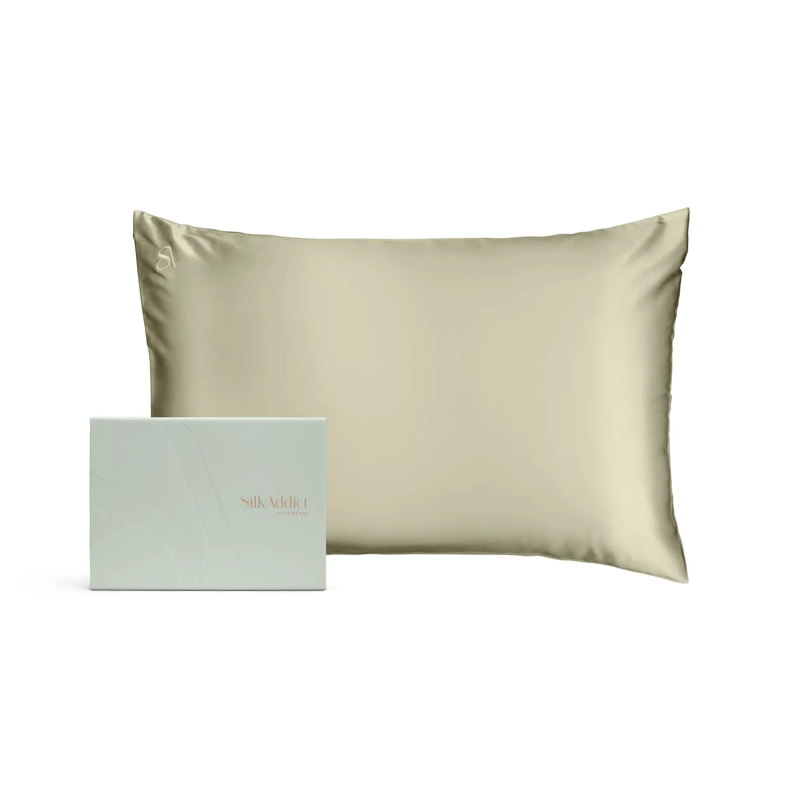 Silk Addict 100% Mulberry Silk Pillowcase - Navy in Olive