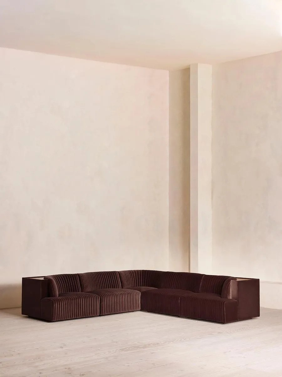 Hamish Modular Sofa, Corner Sofa, Velvet, Aubergine