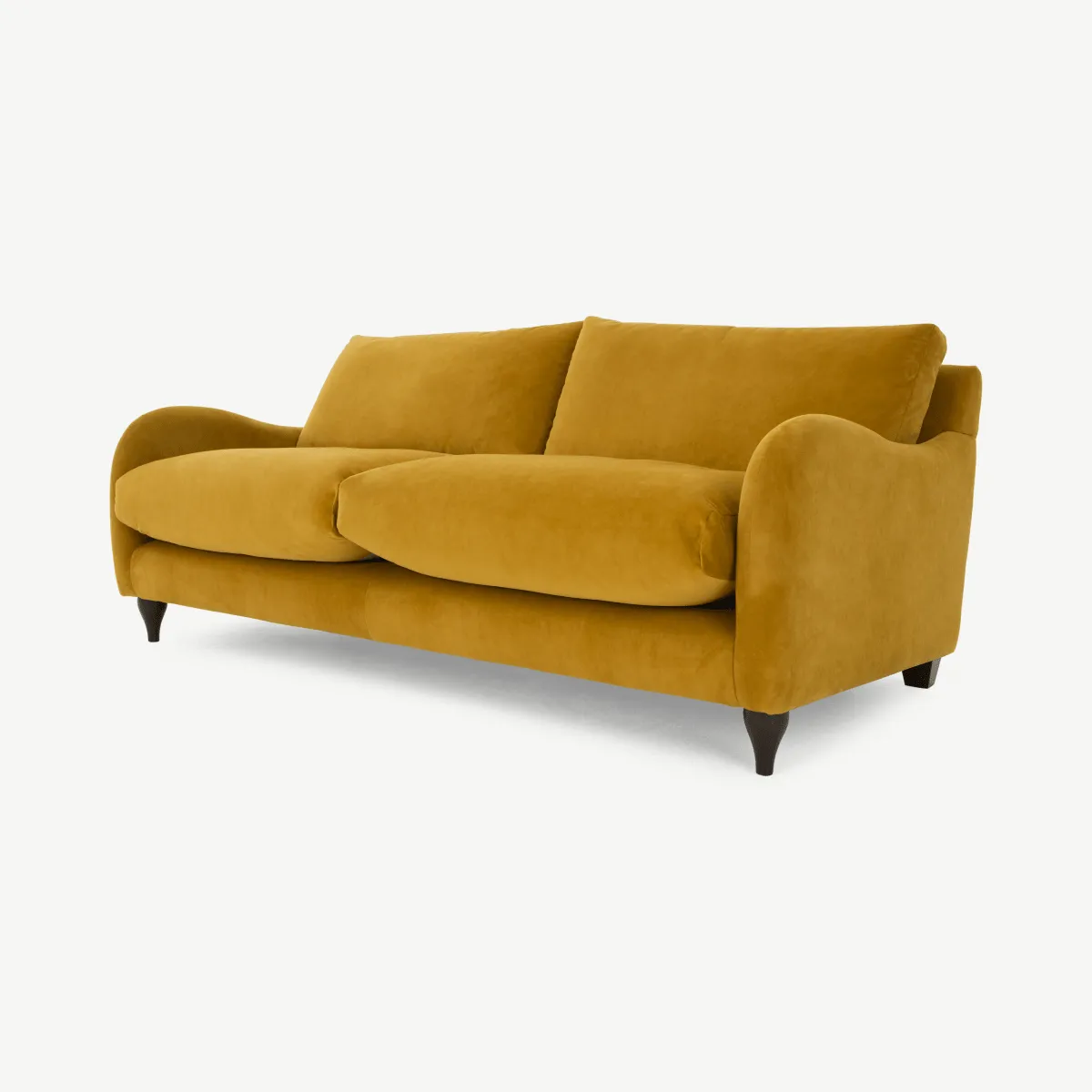 Sofia 3 Seater Sofa, Plush Tumeric Velvet