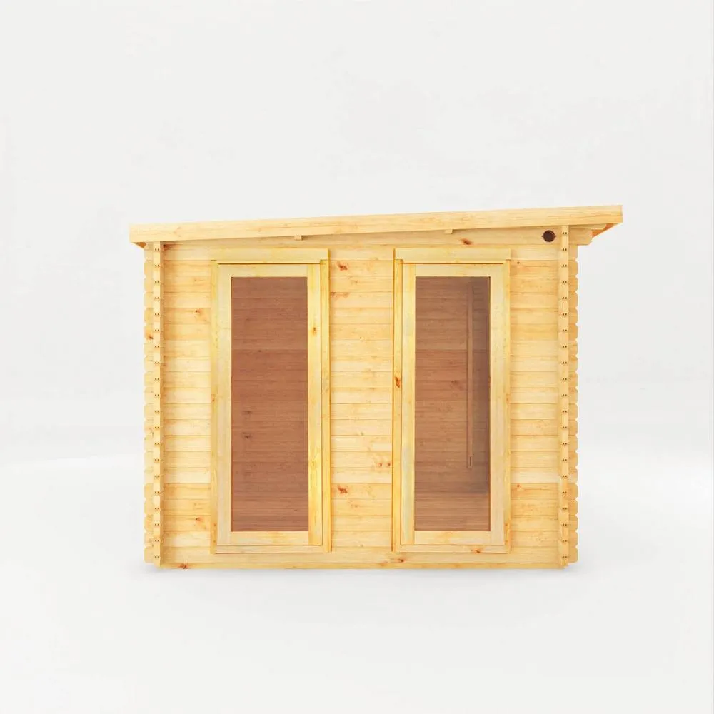 Mercia 6 x 3 m Studio Pent 28 mm Log Cabin with Slatted Area in Light Tan 4