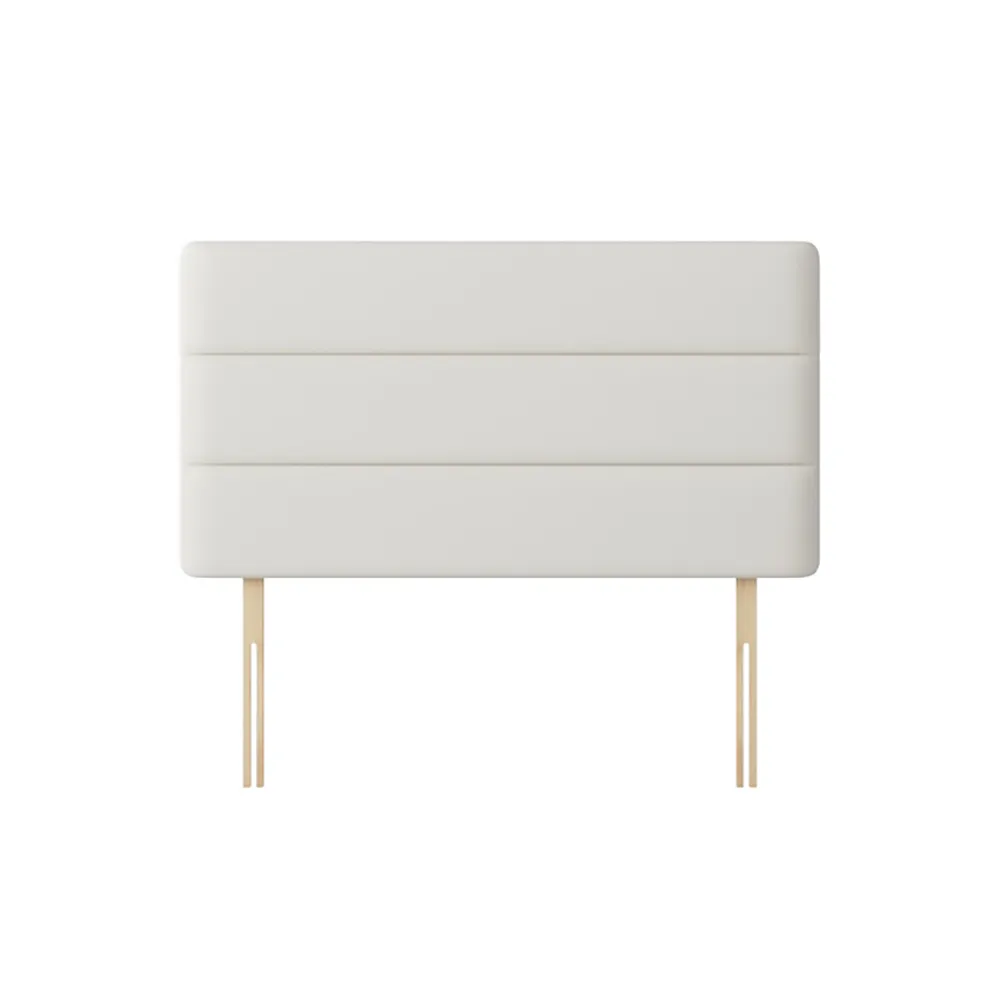 Cornell - Single - Lined Headboard - White - Fabric - 3ft - Happy Beds 1