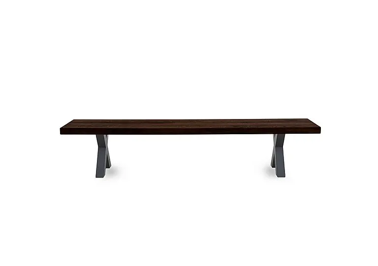 Njord Dining Bench with Metal X Shaped Legs - 180-cm - Smoked
