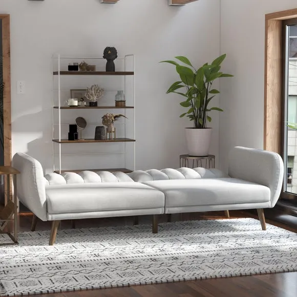 Brittany Linen Light Grey Double Sofa Bed 2
