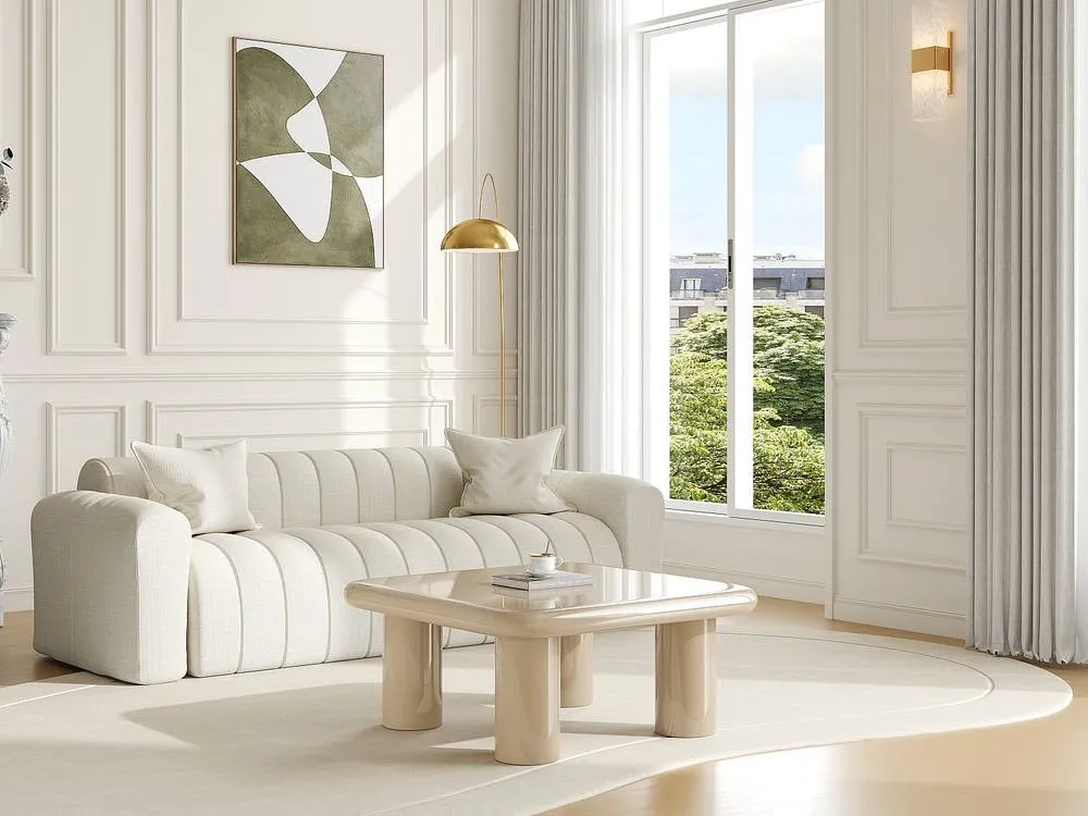 Vente-unique MDF Coffee Table - Lacquered Beige - TAMISDA 3