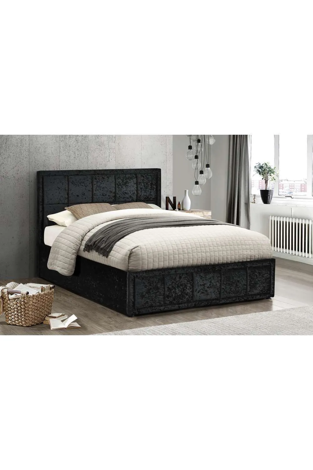 Birlea Fabric Ottoman Bed Frame Storage Hannover Gas Lift in Black 1