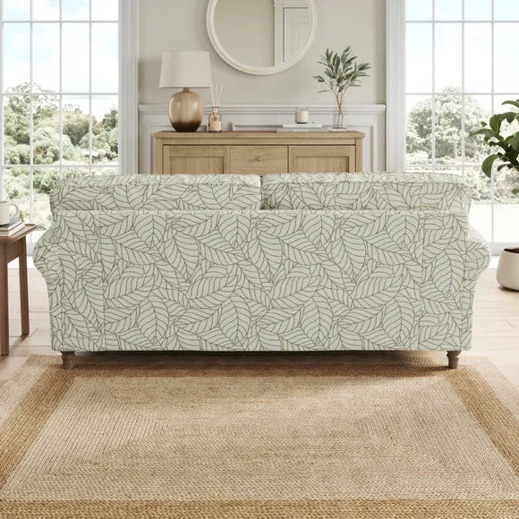Flori Woven Leaf Fabric 3 Seater Sofa 3