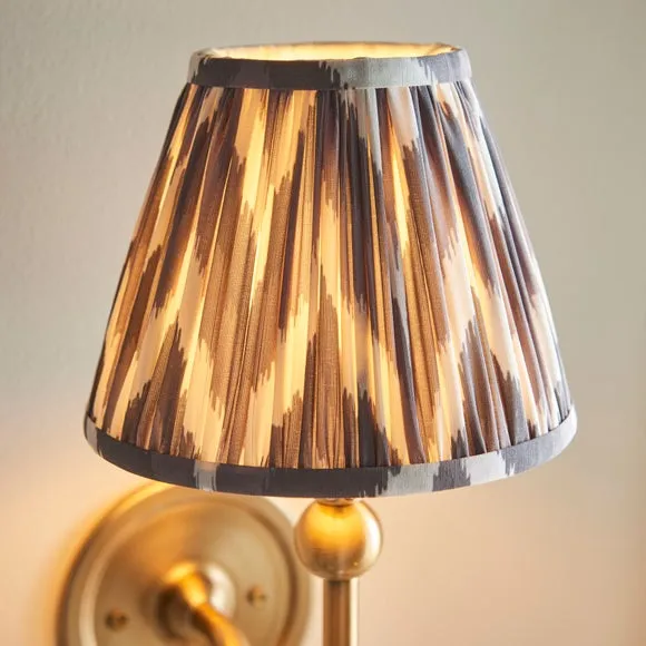 Vogue Javier Mid Century Wall Light with Grey Zigzag Lamp Shade 2