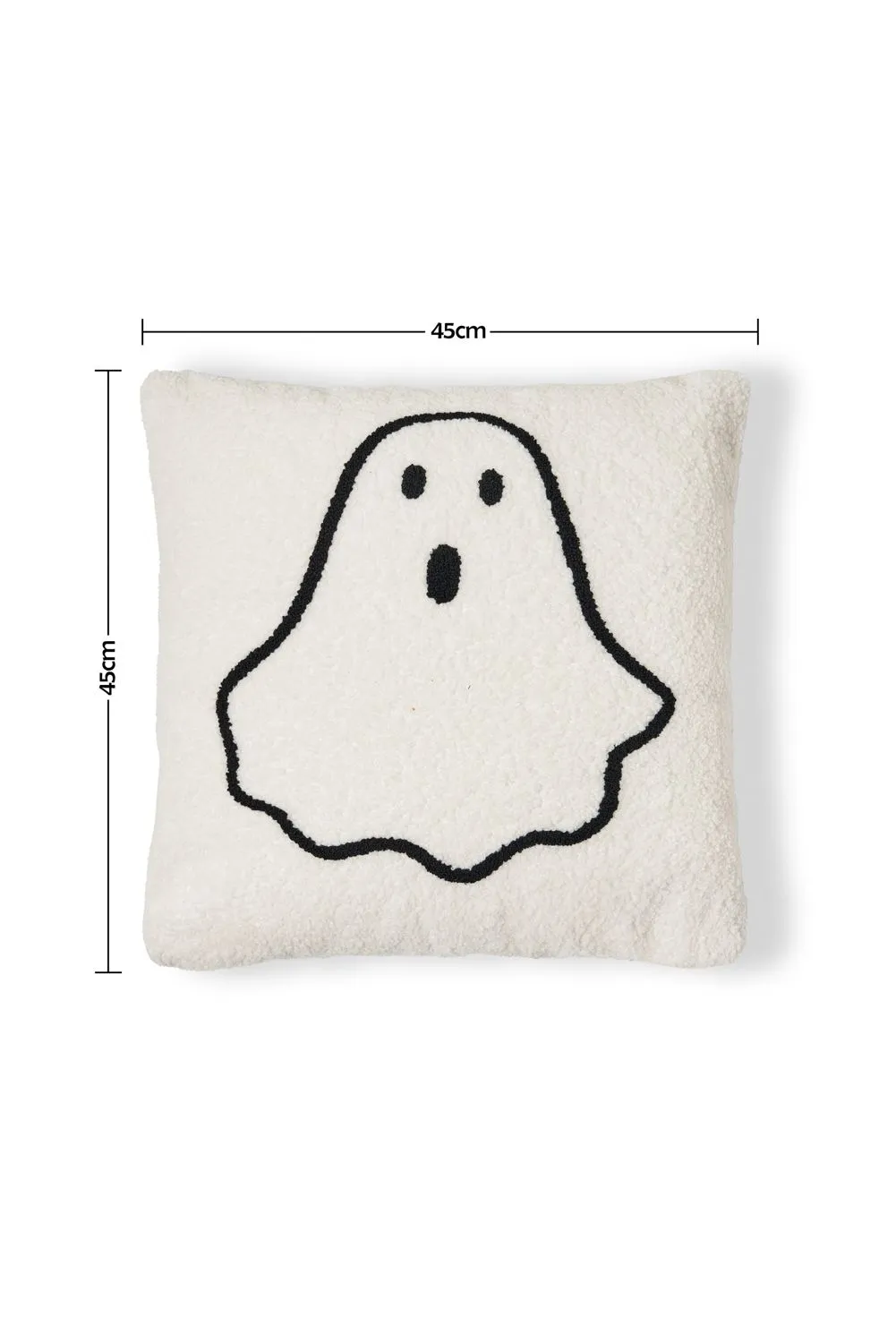 BHS Halloween Ghost Tufted Cushion in White 4
