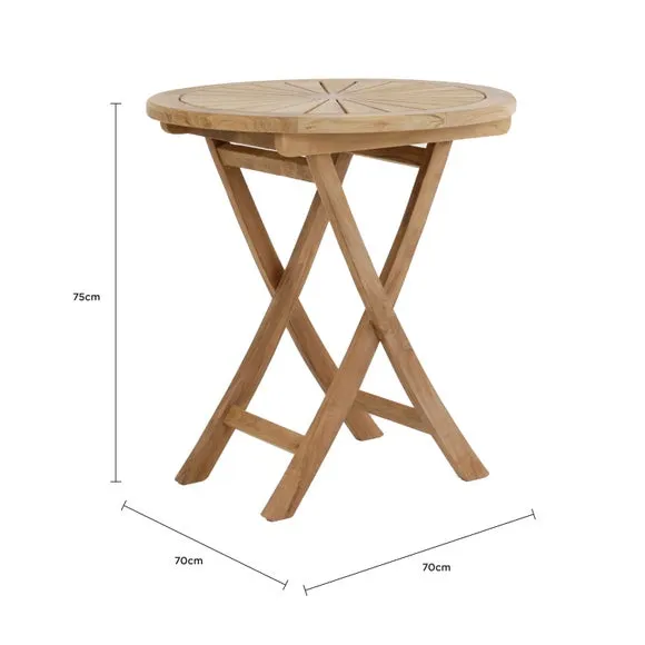 Teak Sundial Top Folding Bistro Table 6