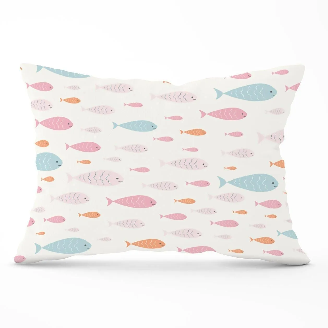 Warren Reed - Designer Hand Drawn Swimming Fish Cushions in Pink