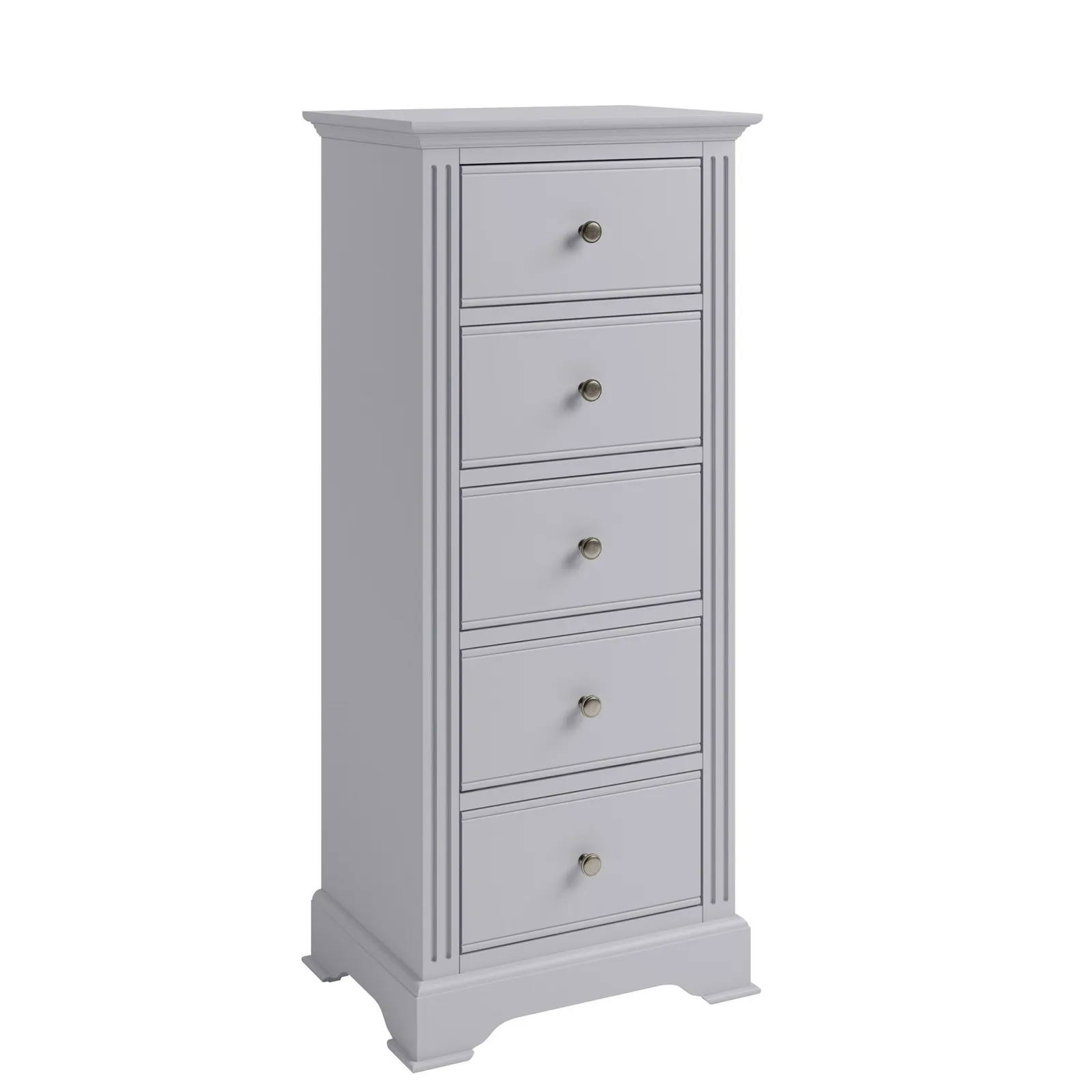 Pewter Grey 5 Drawer Narrow Chest Moonlight Grey