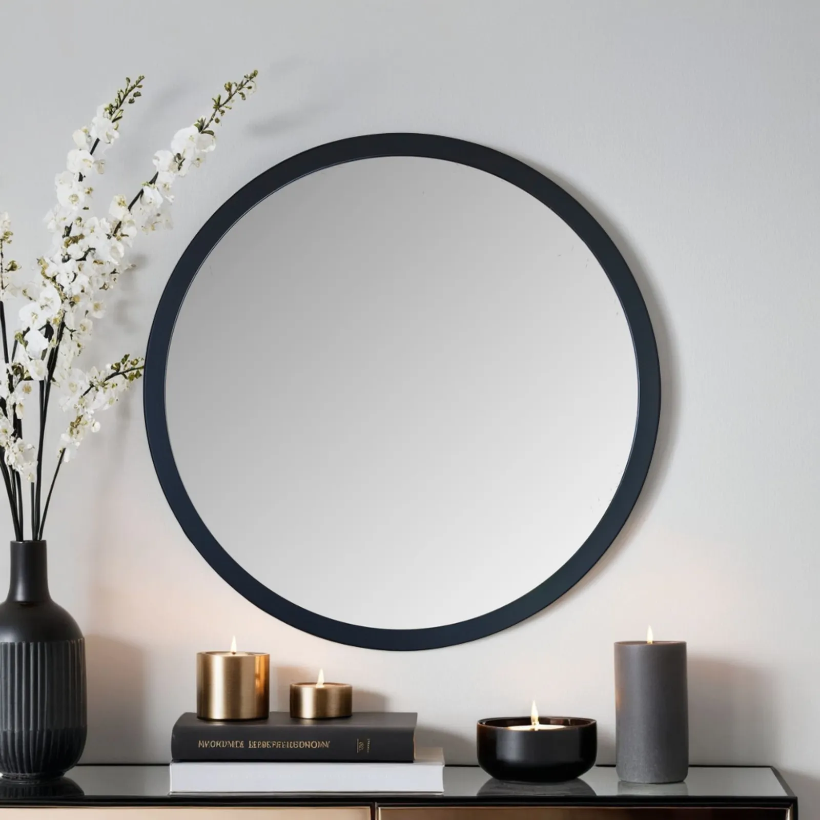 Yearn Mirrors Round Wall Mirror Black 60cm 2
