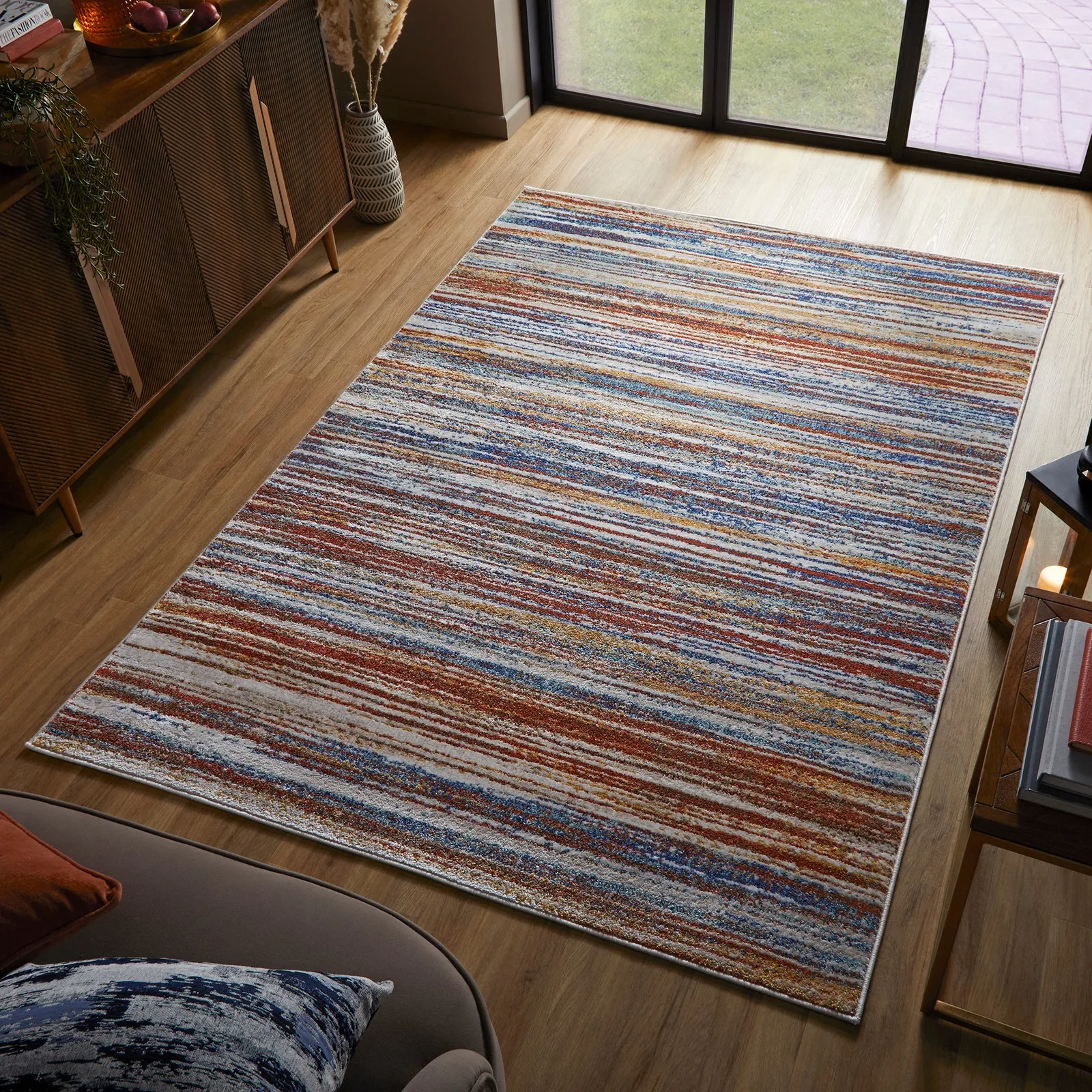 Nadia Stripe Rug MultiColoured