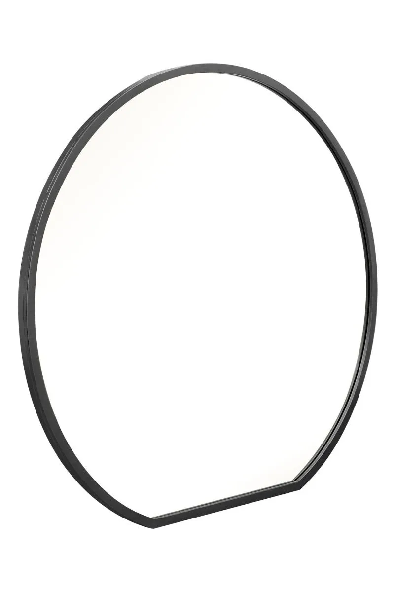 MirrorOutlet Black Framed Flat Bottom Circular Wall Mirror (126CM X 120CM) 6