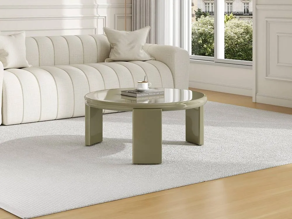 Vente-unique MDF Coffee Table - Glossy Green - ZYRENIA in Khaki