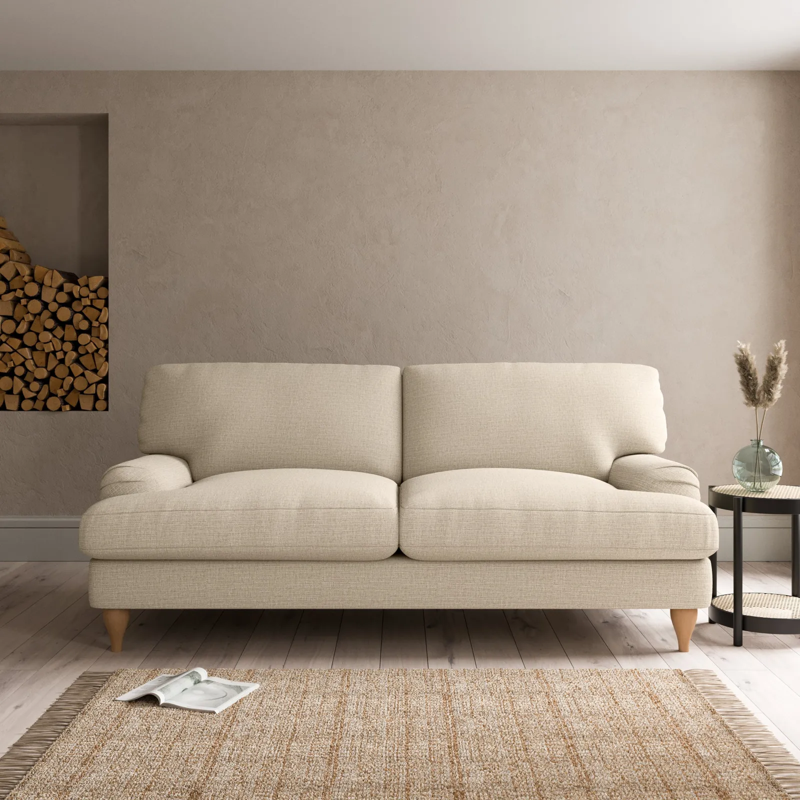 Darwin Textured Weave 3 Seater Sofa Textured Weave Honey