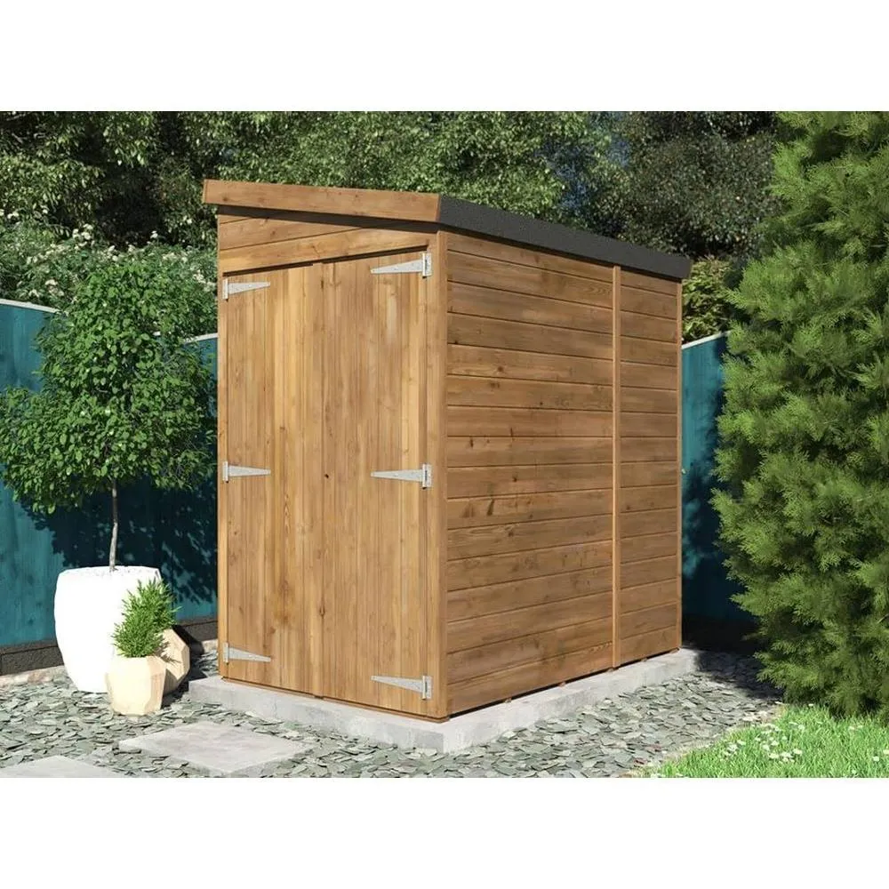 Dunster House Garden Shed 1.2 x 1.8m (4' x 6') 15mm Pent - Overlord Modular in Brown 3