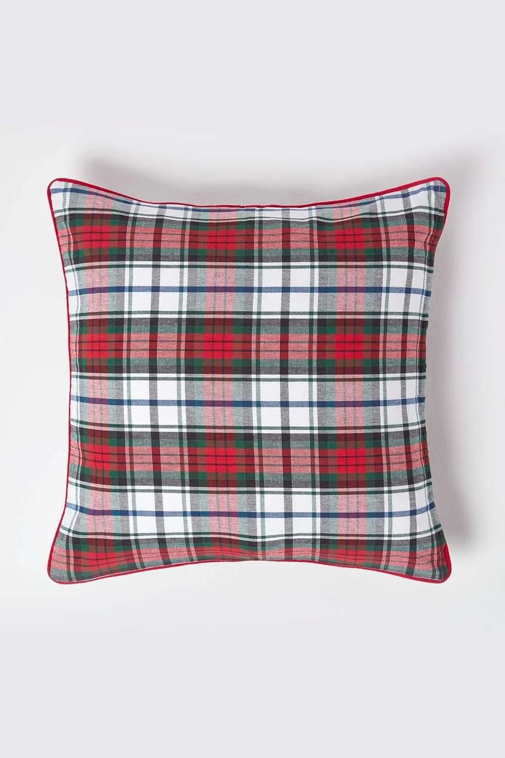Homescapes Cotton Tartan Cushion Cover 1