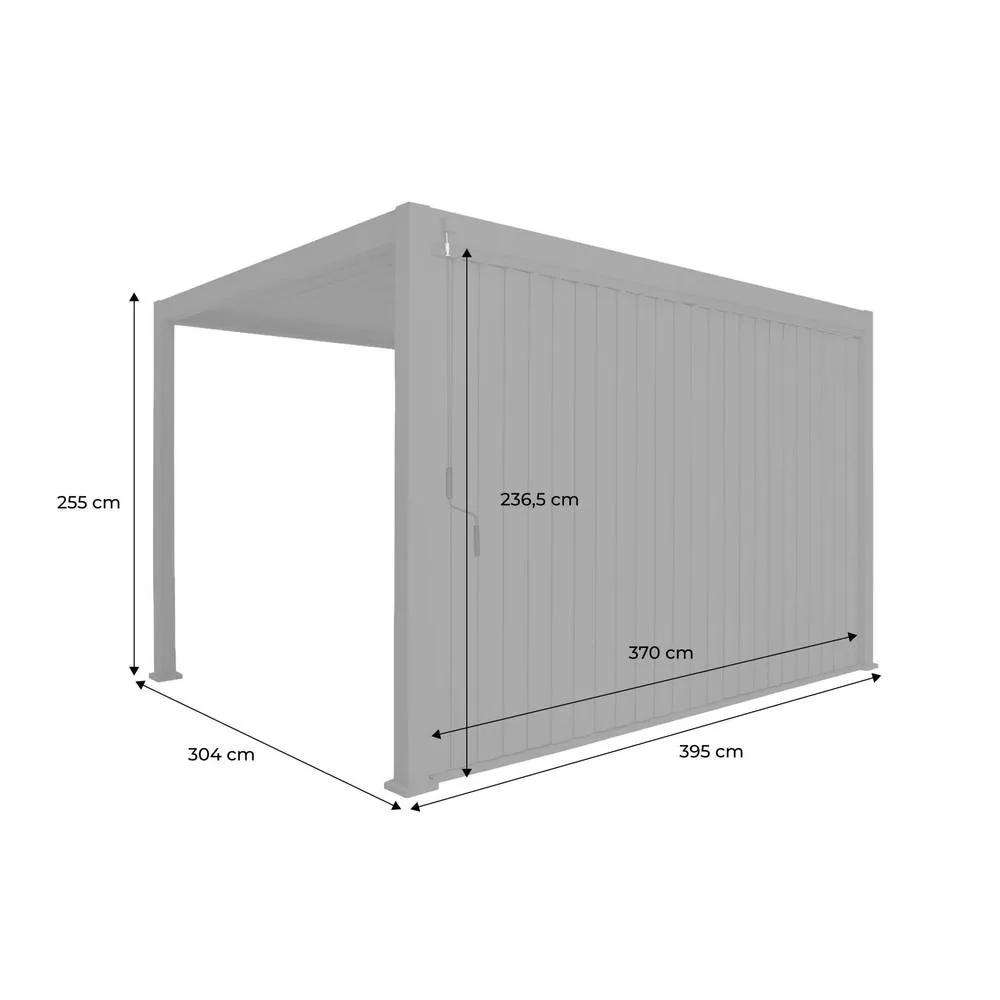 sweeek Louvered pergola 4x3m & 4m vertical adjustable louver panel in White 5