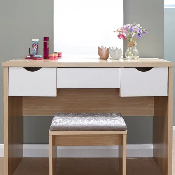 Elizabeth 3 Drawer Dressing Table Set with Mirror 2