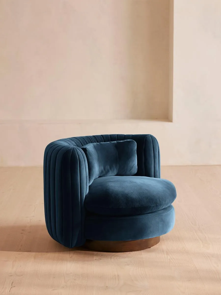 Vivienne Armchair, Velvet, Royal Blue