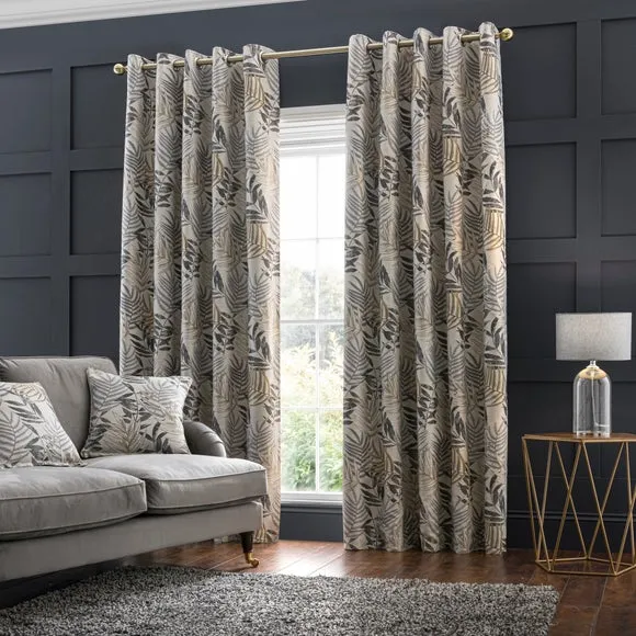 Leaf Jacquard Eyelet Curtains 2