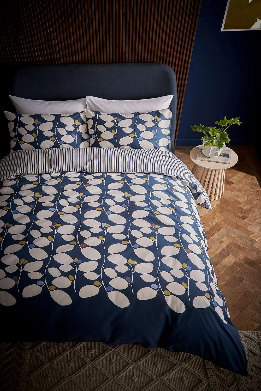 Helena Springfield 'Althea' Cotton Duvet Cover Set in Navy 4