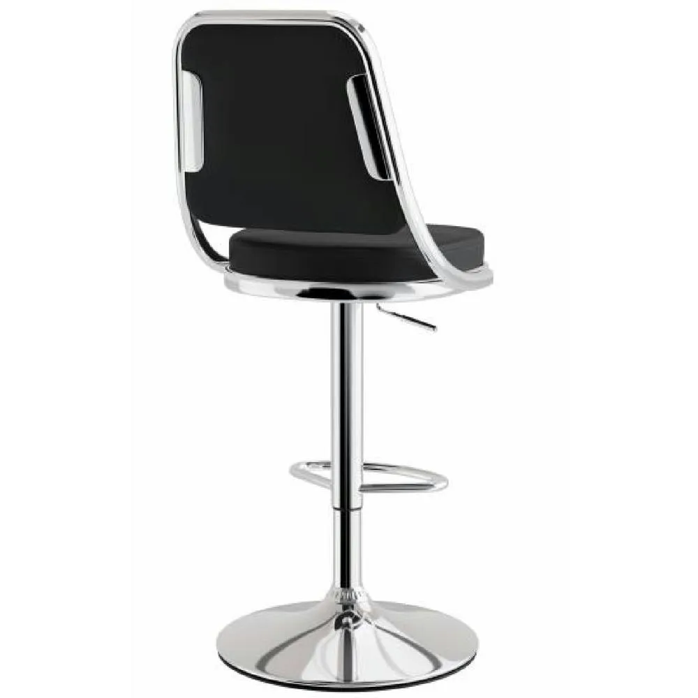 netfurniture Romano Kitchen Bar Stool Black Padded Seat & Back Height Adjustable 5