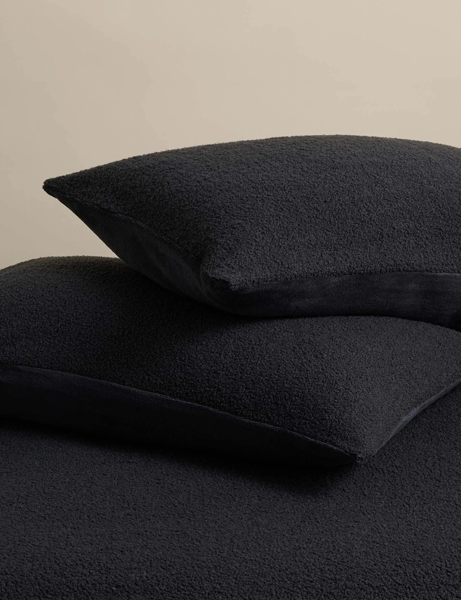 M&S 2 Pack Cosy Borg Standard Pillowcases Slate