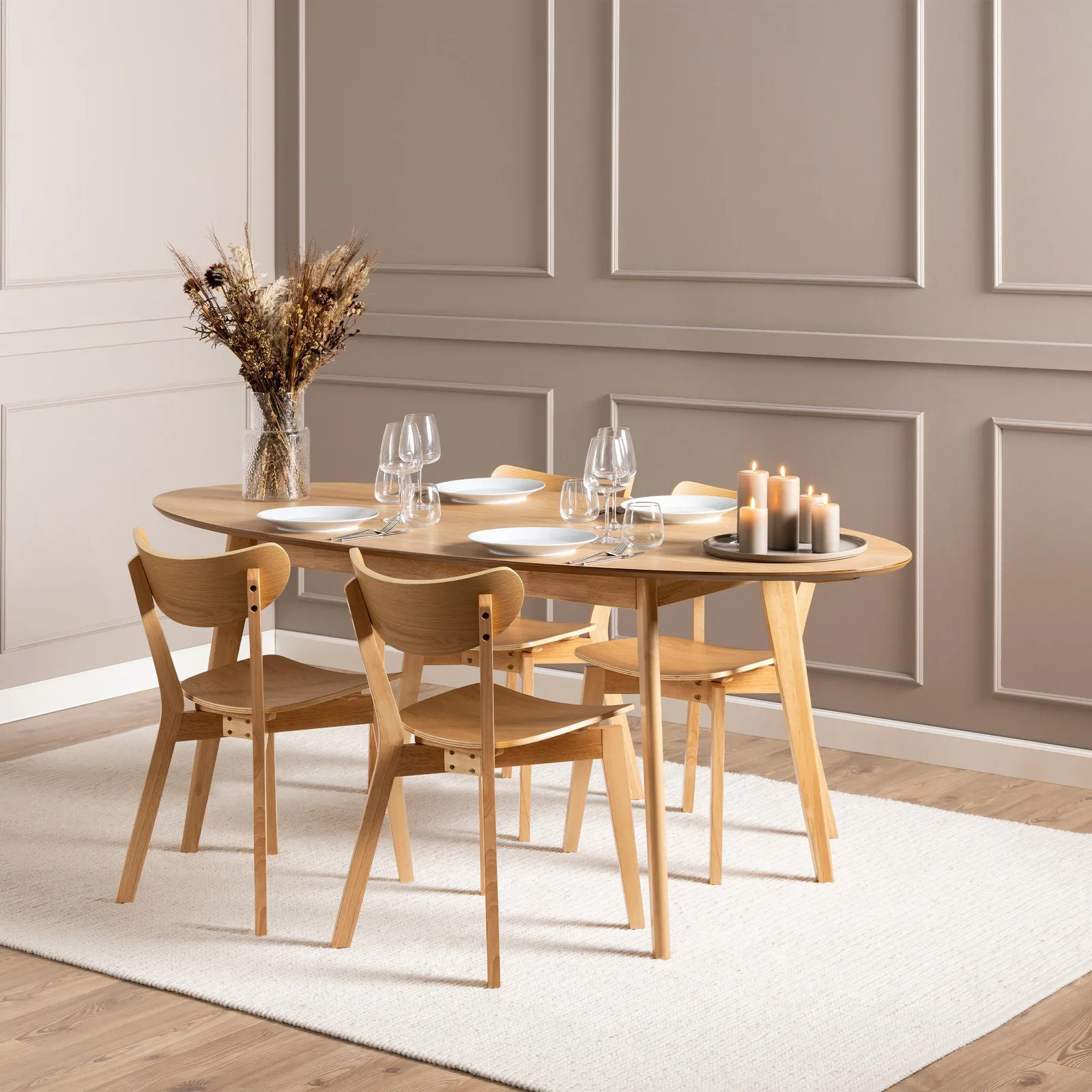 Furniture To Go Roxby Dining Chairs in Oak in Light Oak 4
