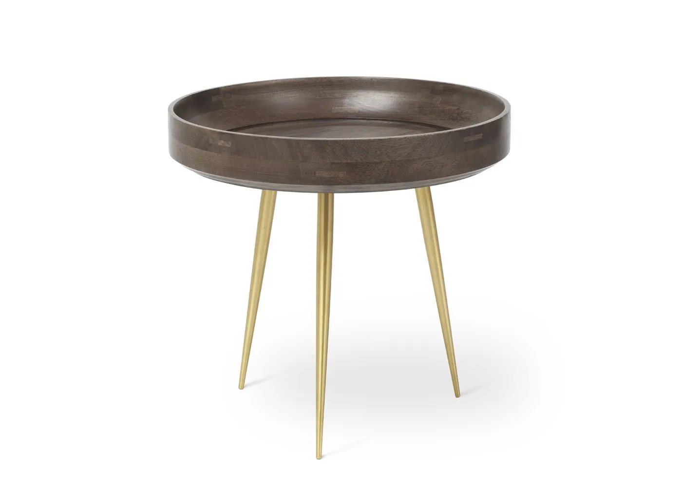 Mater Bowl Small Occasional Table Grey Mango Brass Legs