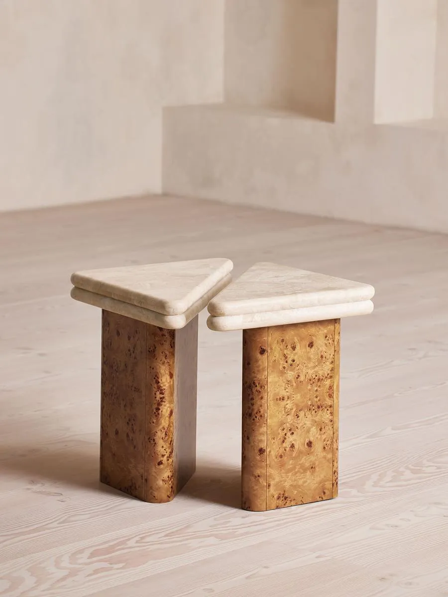 Gia Side Table Set, Roya Diana Marble