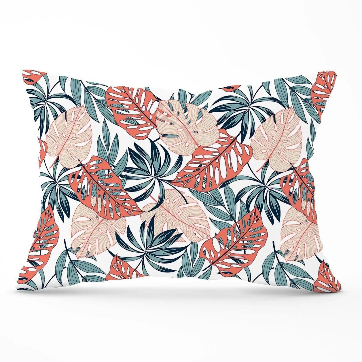 Warren Reed - Designer Tropical Leaf Pattern Cushions in Green